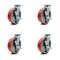 Service Caster 8 Inch Red Poly on Cast Iron Swivel Caster Set with Roller Bearings and Brakes SCC-30CS820-PUR-RS-TLB-4 - alternate 1